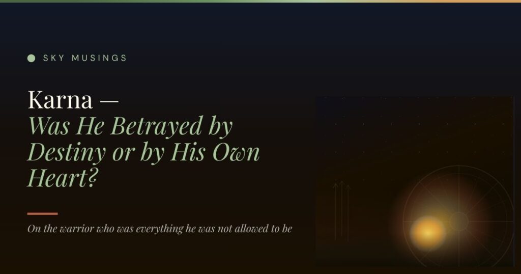 Karna — Was He Betrayed by Destiny or by His Own Heart? - SKyMusings