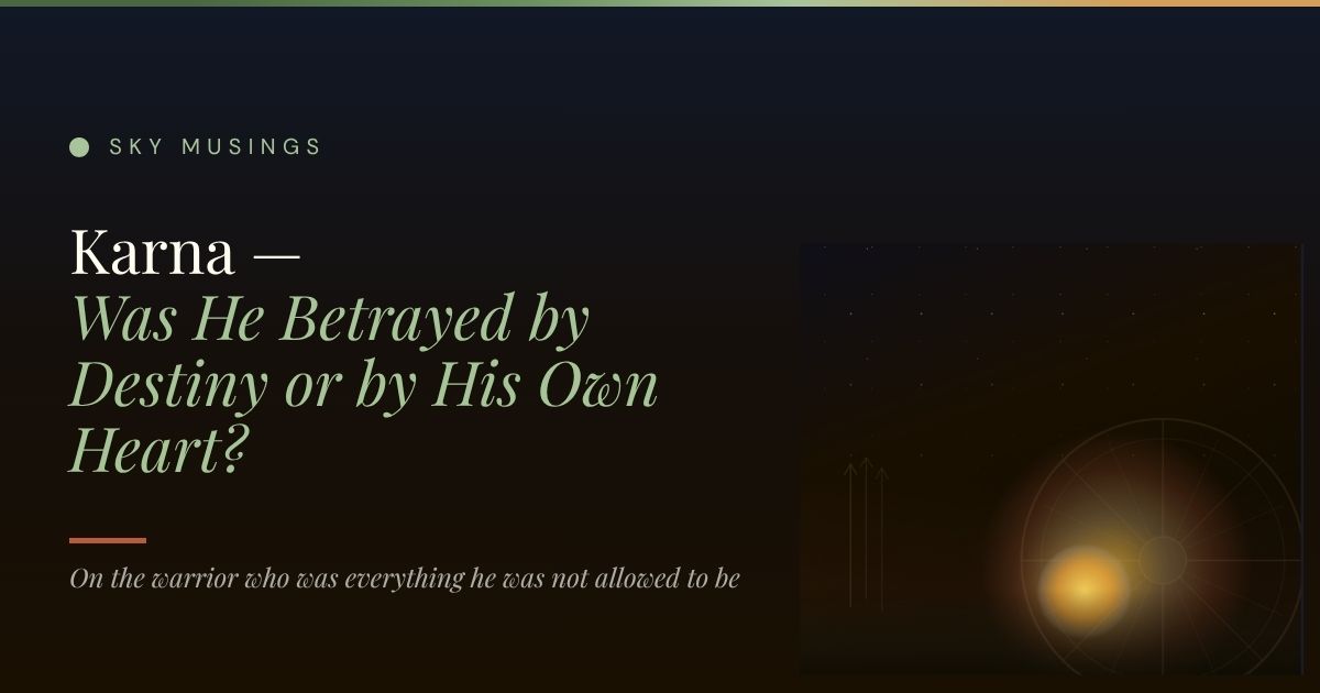 Karna — Was He Betrayed by Destiny or by His Own Heart? - SKyMusings